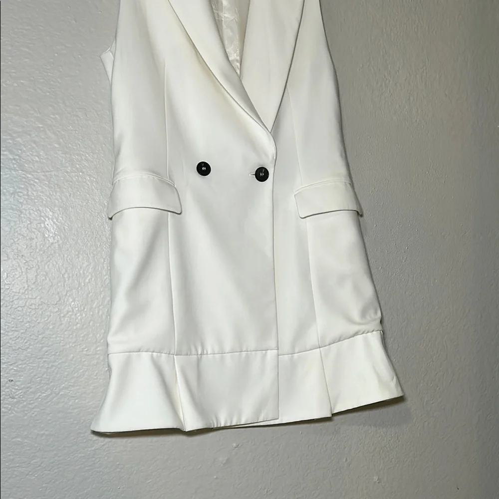 Zara Ivory Double-Breasted Vest - Picture 4 of 11